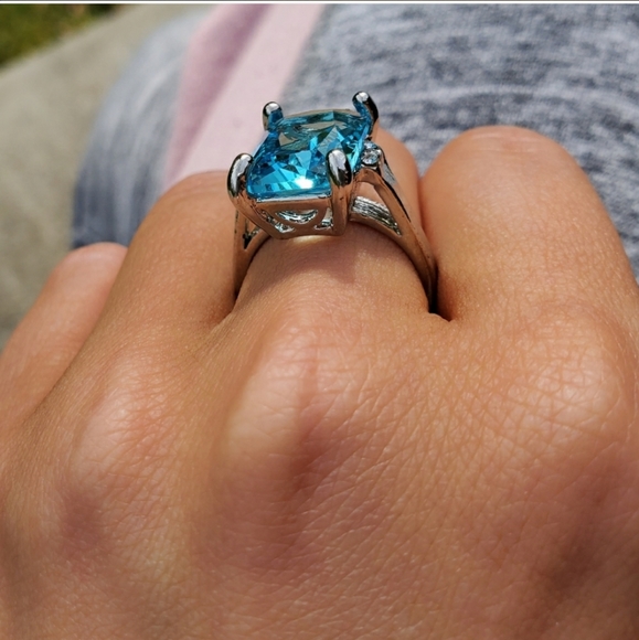 New Fashion Sky Blue Ring - Picture 4 of 4